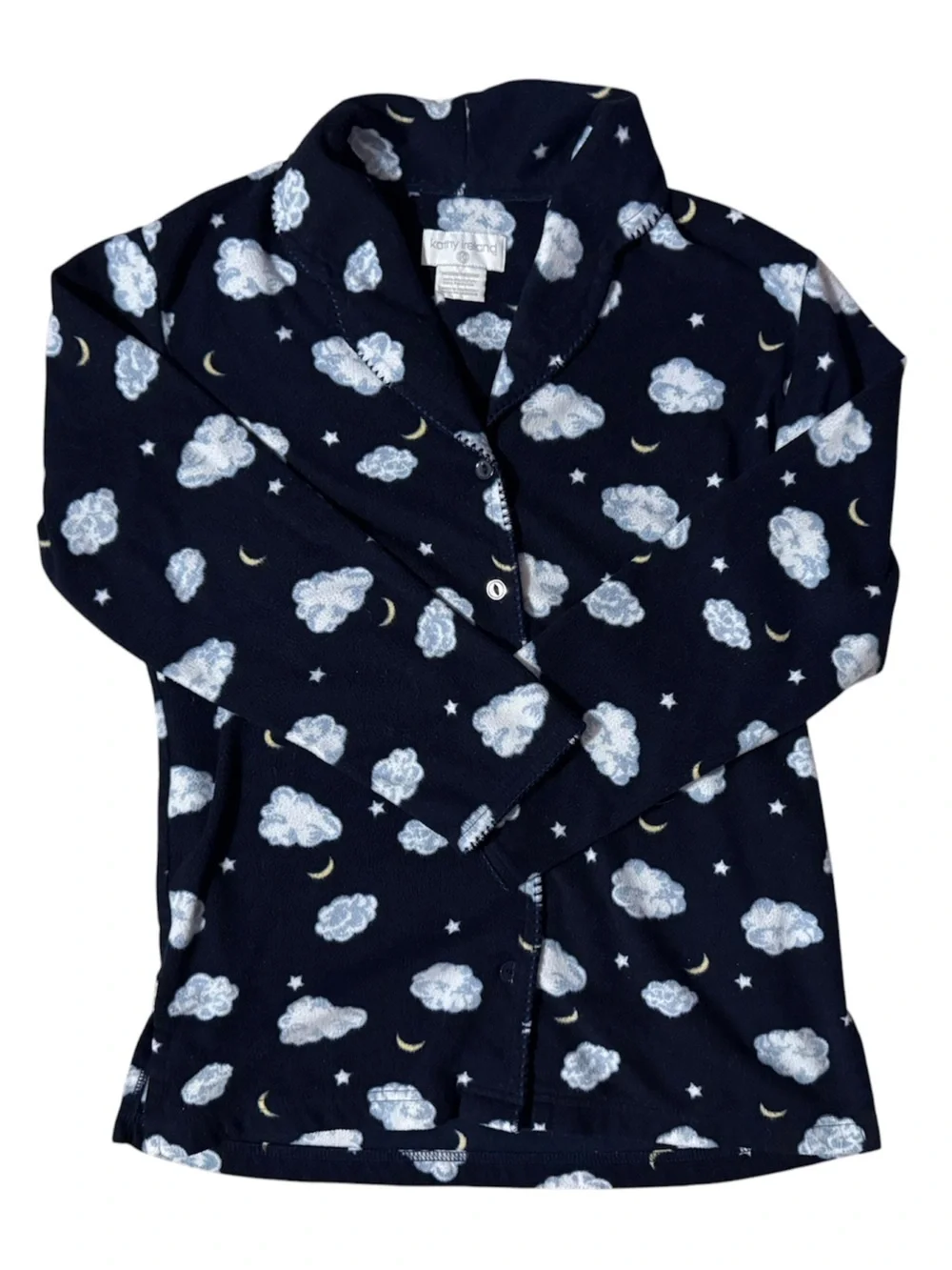 Vintage Kathy Ireland Celestial Pajama Set - Clouds Stars Moons Medium